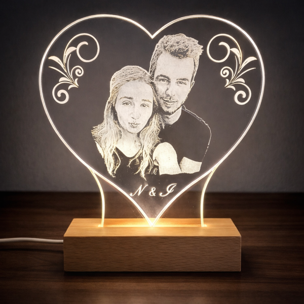 Ambijentalna noćna lampa srce