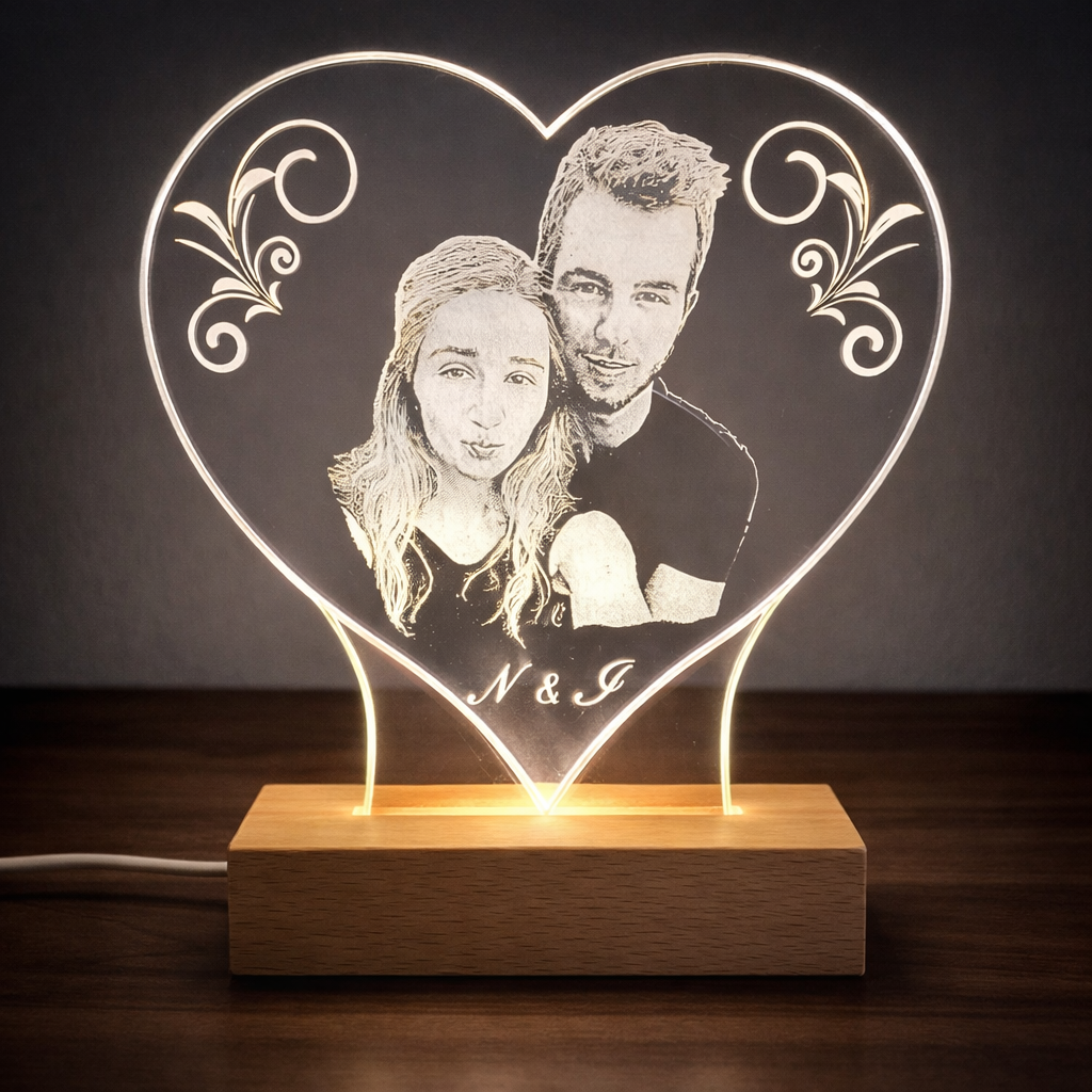 Ambijentalna noćna lampa srce