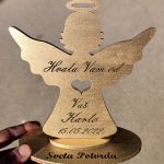 Drvena zahvalnica za goste – anđeo