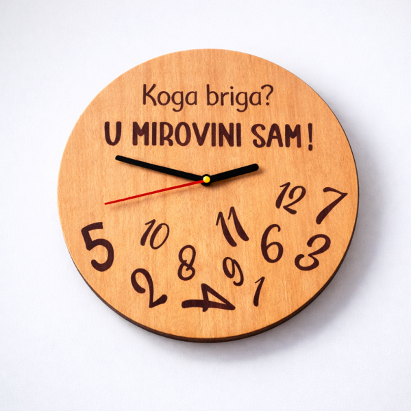 Zidni sat za mirovinu – “Koga briga? U mirovini sam!” | Drveni poklon