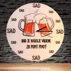 Zidni sat Kad je najbolje vrijeme za popit pivo?