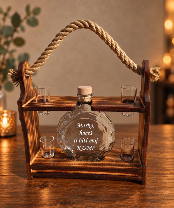 Personalizirani poklon za kuma s natpisom „Marko, hoćeš li biti moj kum?