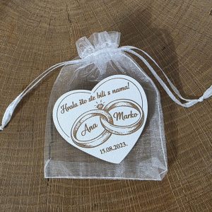 Zahvalnice za svadbu – burme srce