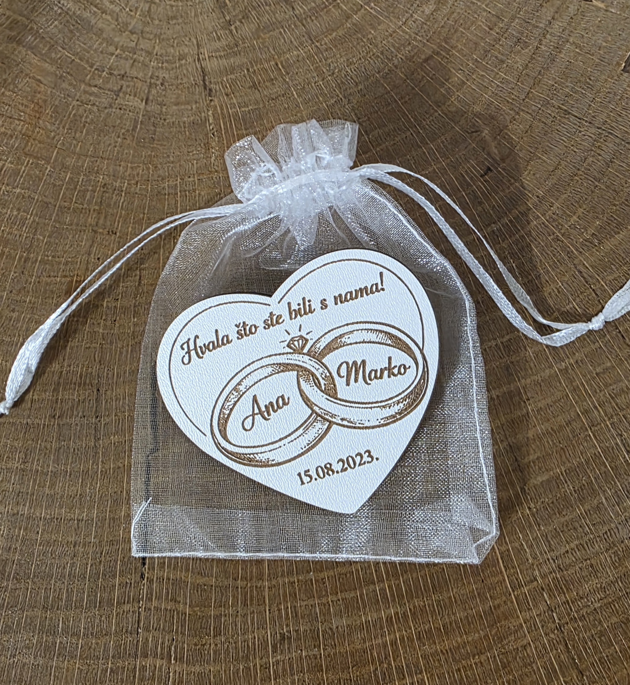 Zahvalnice za svadbu – burme srce