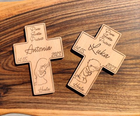 Personalizirane zahvalnice za pričest u obliku križa