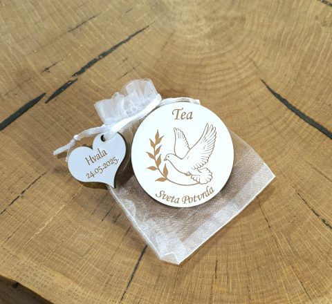 Zahvalnice za krizmu s motivom golubice