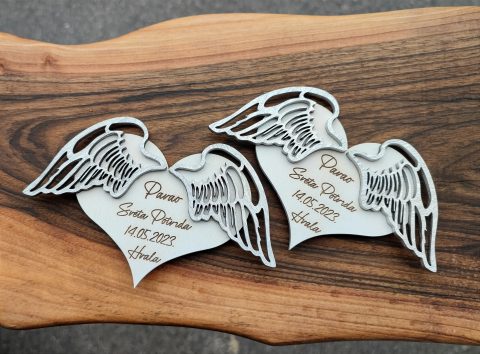 Zahvalnice za krizmu s motivom anđeoskih krila