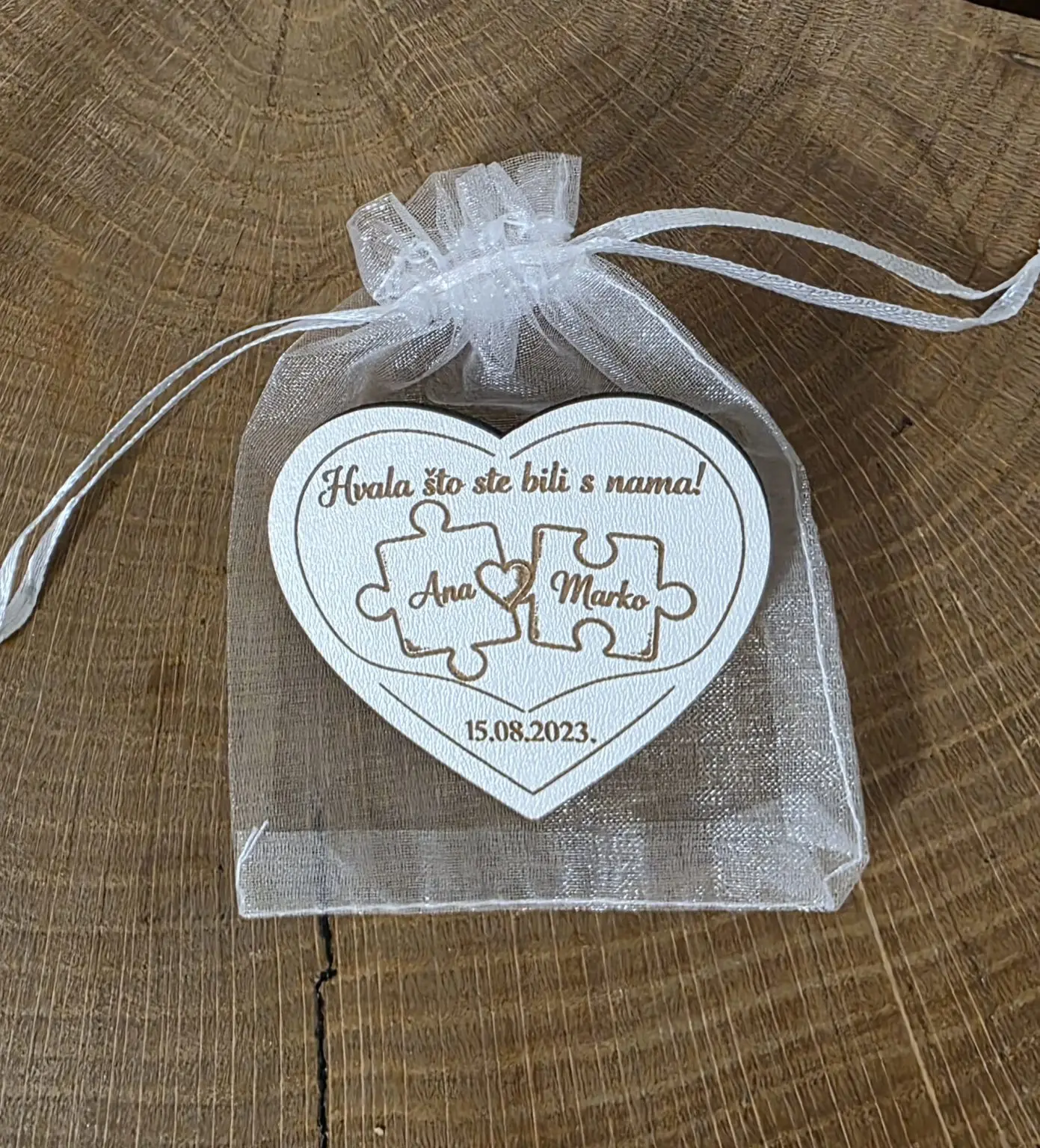 Zahvalnice puzzle motiv za svadbu