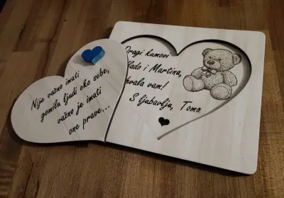 Drvena pozivnica za krsne kumove
