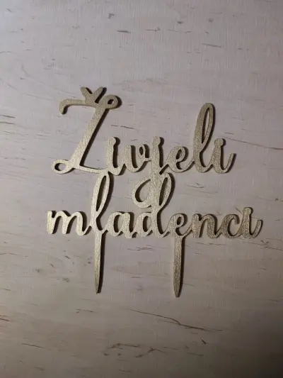 Živjeli mladenci toper ukras za tortu