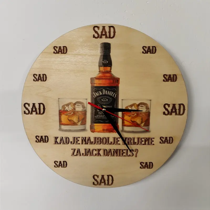 Zidni sat Kad je najbolje vrijeme za Jack Daniels Zidni sat Kad je najbolje vrijeme za Jack Daniels