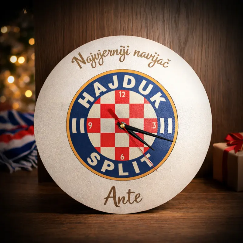 HAJDUK zidni sat – personalizirani poklon za navijače HAJDUK zidni sat – personalizirani poklon za navijače