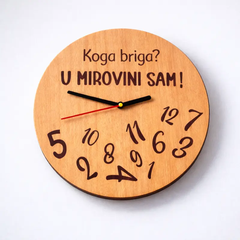 Zidni sat za mirovinu – “Koga briga? U mirovini sam!” | Drveni poklon Zidni sat za mirovinu – “Koga briga? U mirovini sam!” | Drveni poklon